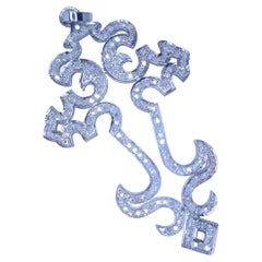 Pendentif croix pavé de diamants, en argent massif 925, Hand Made avec des diamants taille antique