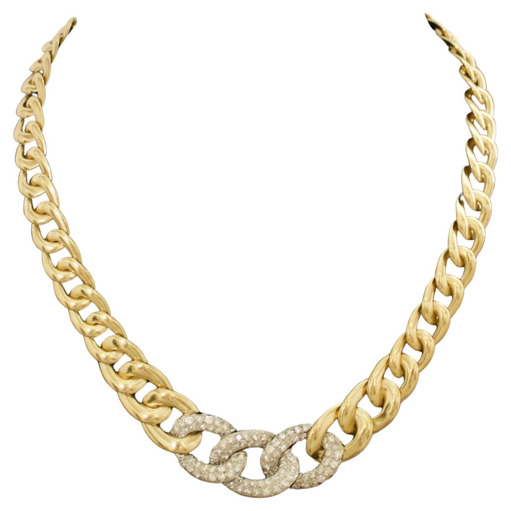 Pave Diamond Cuban Link Necklace in 18k