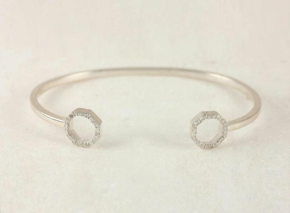 Bracciale con pavé di diamanti in argento 925 Regalo di compleanno di moda con diamanti. in vendita 1