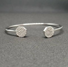 Pave Diamond cuff designer Bracelet 925 Sterling Silver Diamond cuff bangle