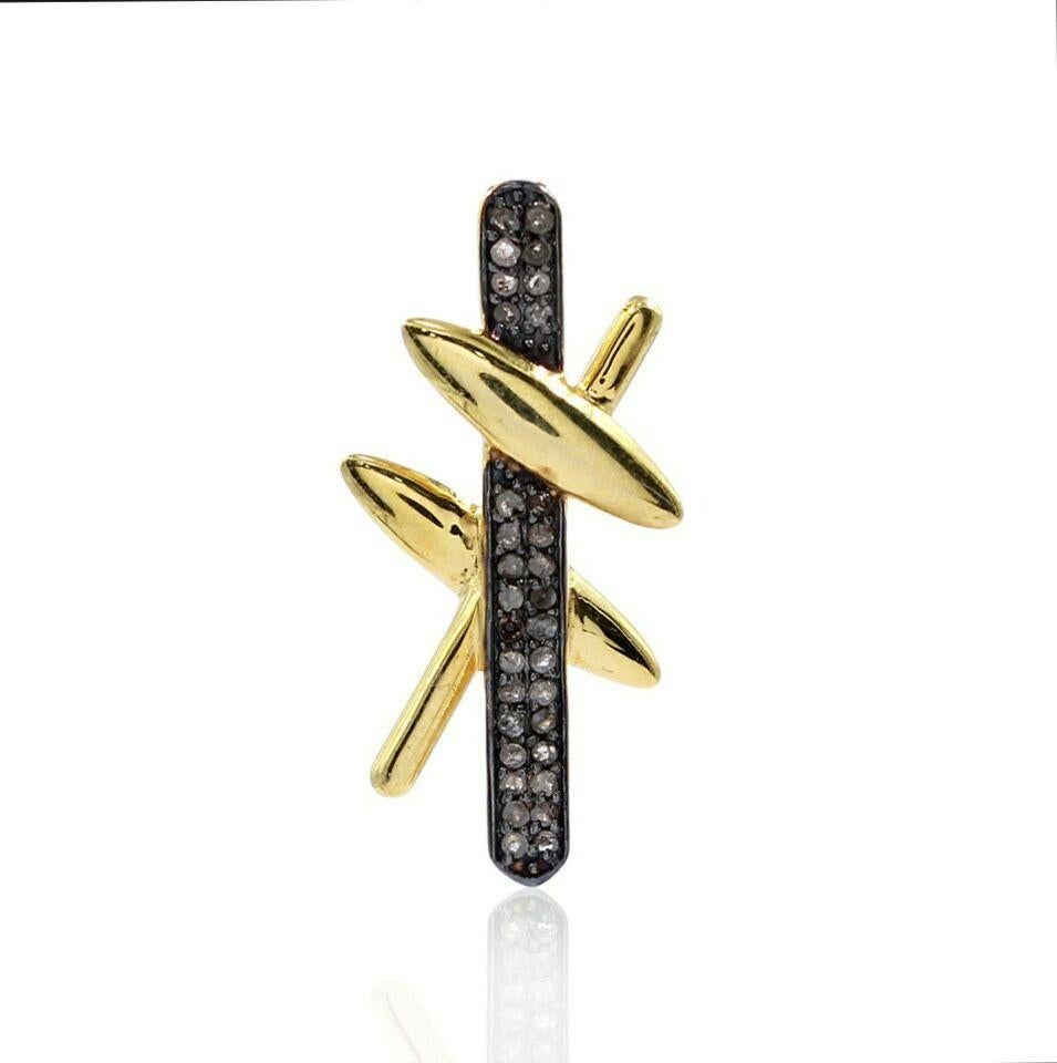 Colgante de diamantes de diseño Pave Colgante de diamantes de plata 925 Para regalo de cumpleaños Sin cortar en venta