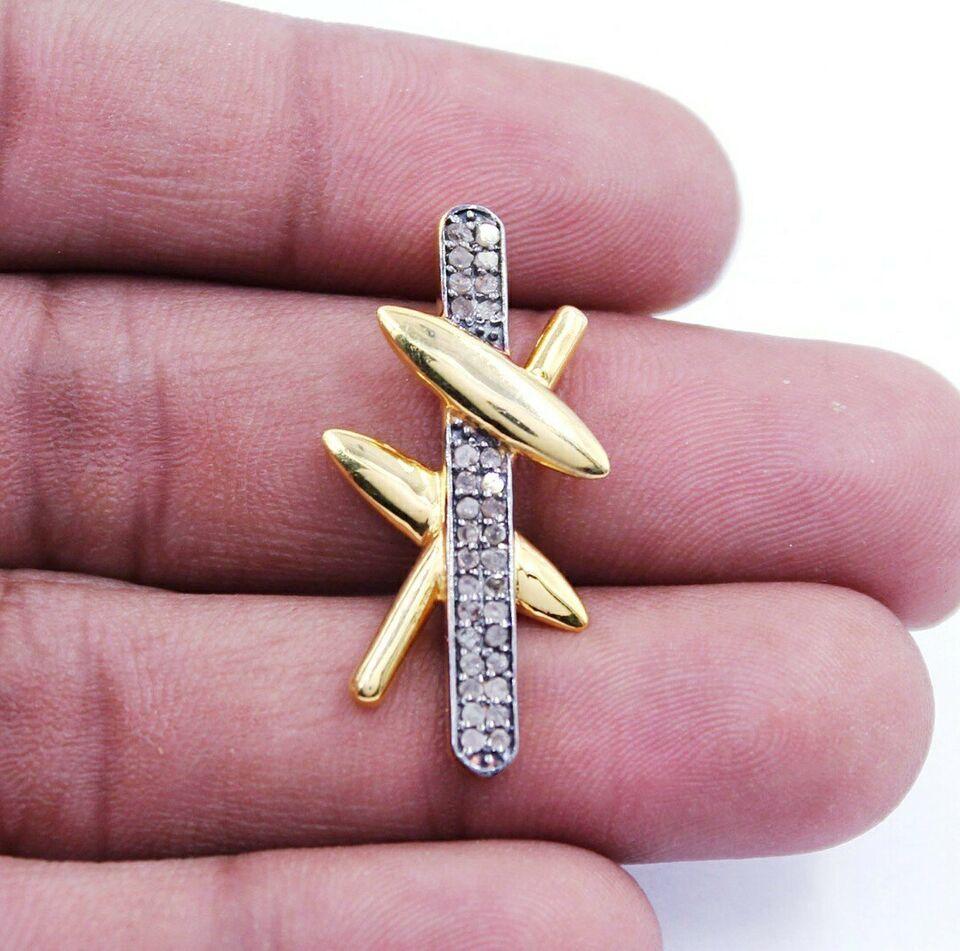 Pave Diamond designer Pendant 925 Silver diamond pendant For Birthdays Gift For Sale 1