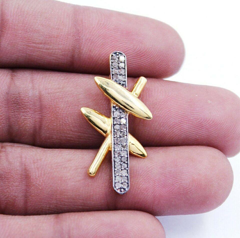 Colgante de diamantes de diseño Pave Colgante de diamantes de plata 925 Para regalo de cumpleaños en venta 1