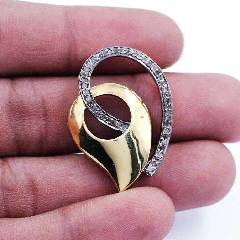 Ciondolo Pave Diamond Designer Ciondolo in argento Sterling 925 Ciondolo con diamante in vendita 3