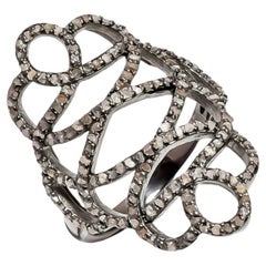 Pave Diamond Designer Ring 925 Sterling Silber Raffinierter Diamantring Geschenk.