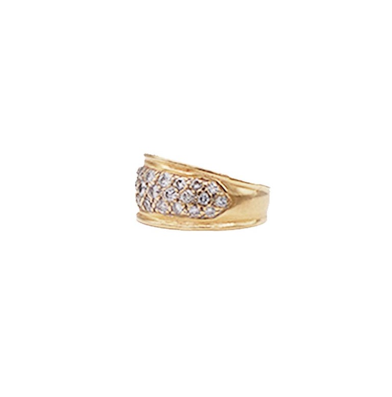 1 CT Pave Diamond Dome Band Ring  VS Quality Diamonds 14K Yellow Gold In Good Condition For Sale In Laguna Hills, CA