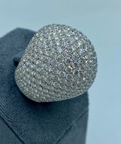 Pave diamond dome cocktail ring with certificate