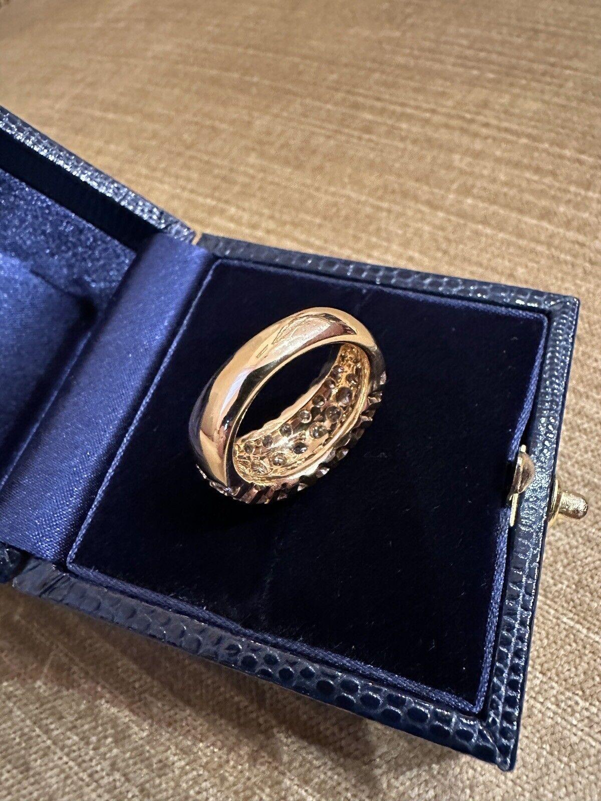 Pave Diamond Dome Ring 3.46 carat total in 18k Yellow Gold In Excellent Condition For Sale In La Jolla, CA