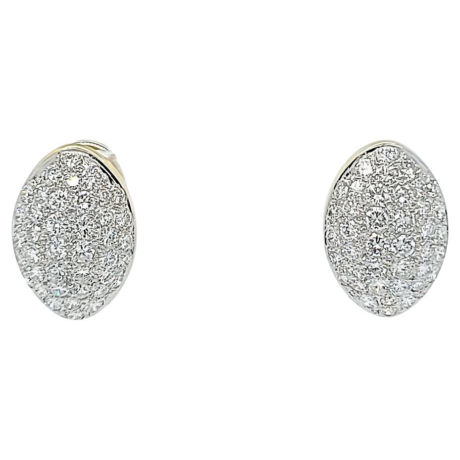 Pave Diamond Dome Stud Earrings For Sale