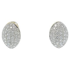 Vintage Pave Diamond Dome Stud Earrings