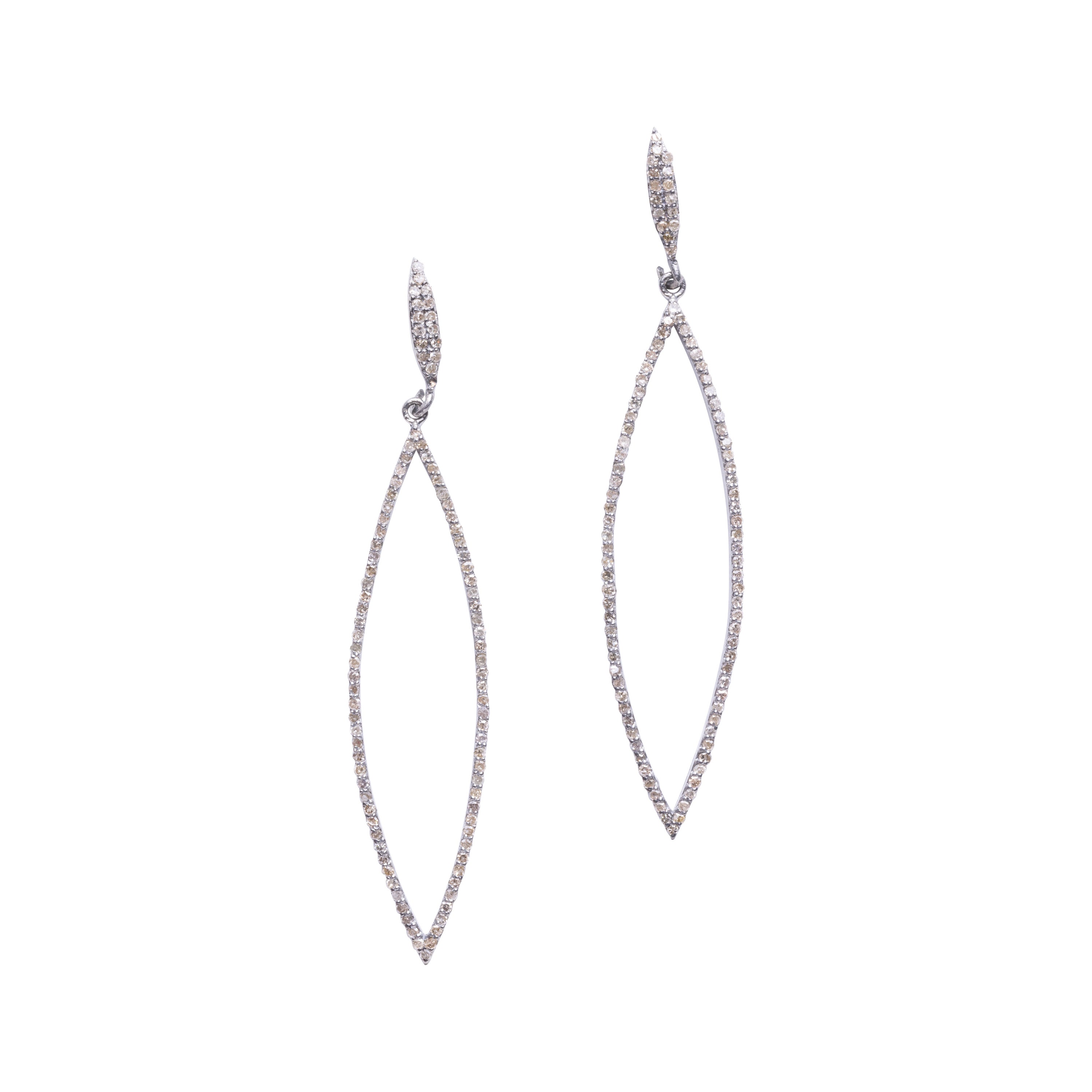 Diamant-Tropfen-Ohrringe "Pave