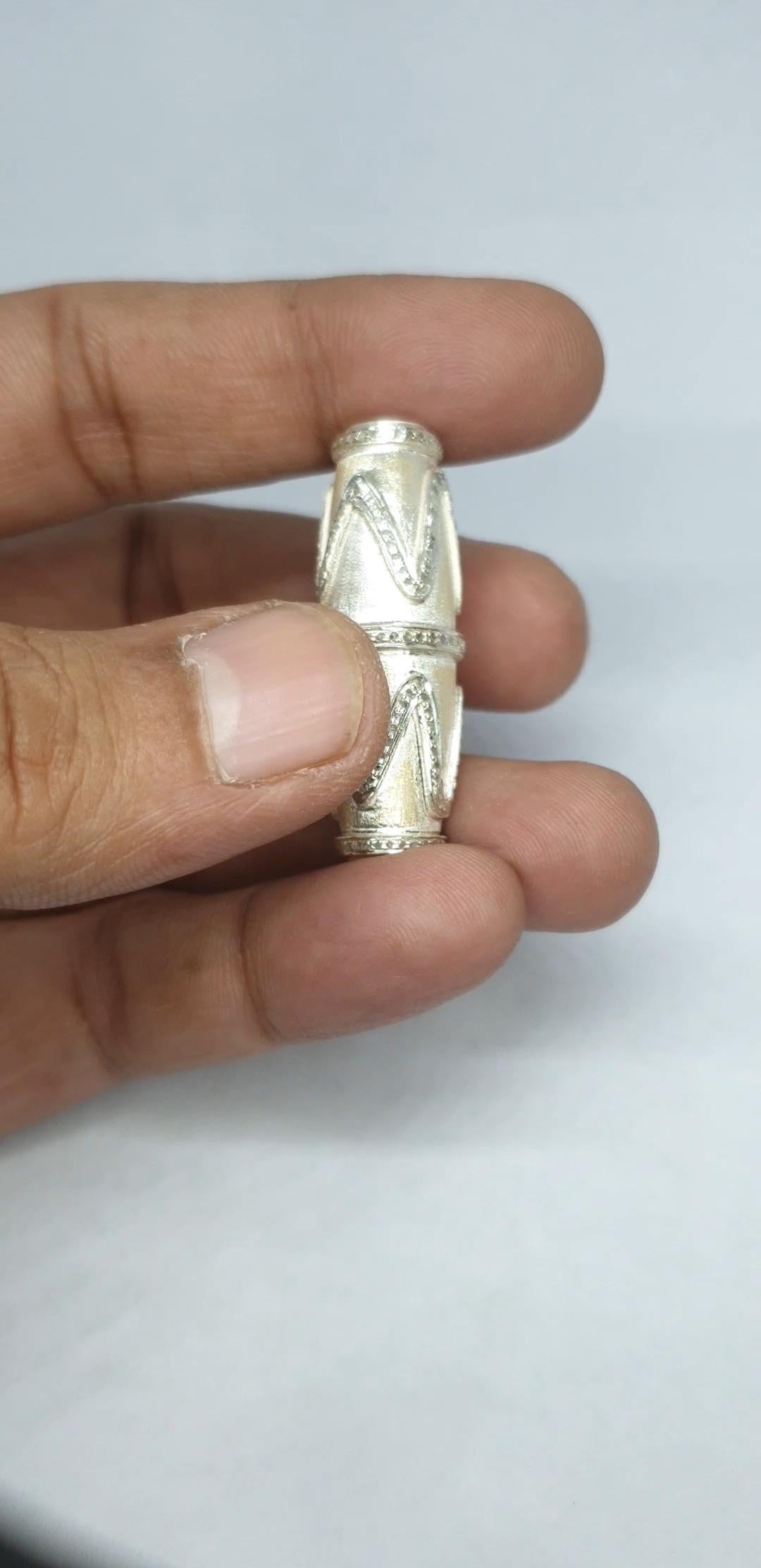 Pave diamond Dze beads 925 sterling silver en venta 4