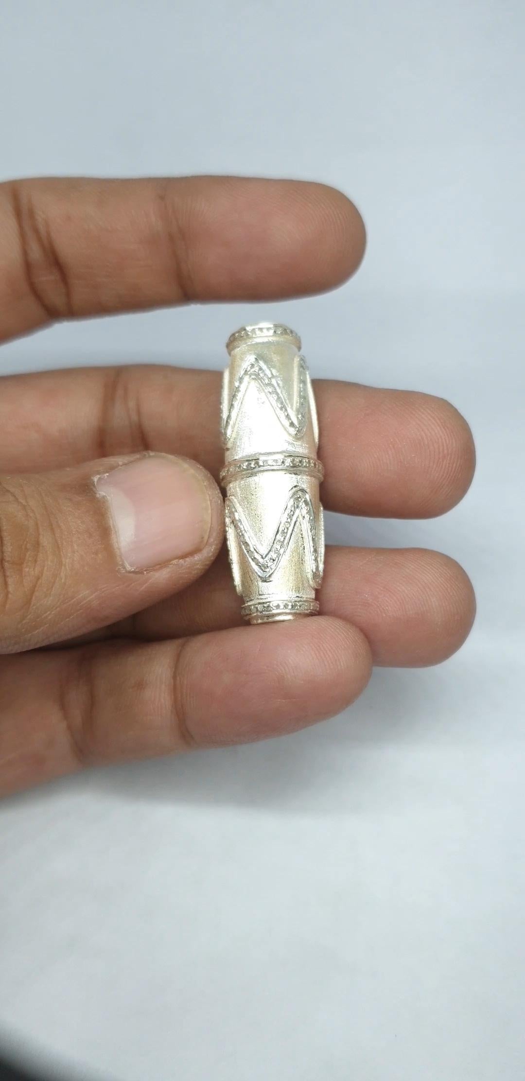 Pave diamond Dze beads 925 sterling silver Art Decó en venta