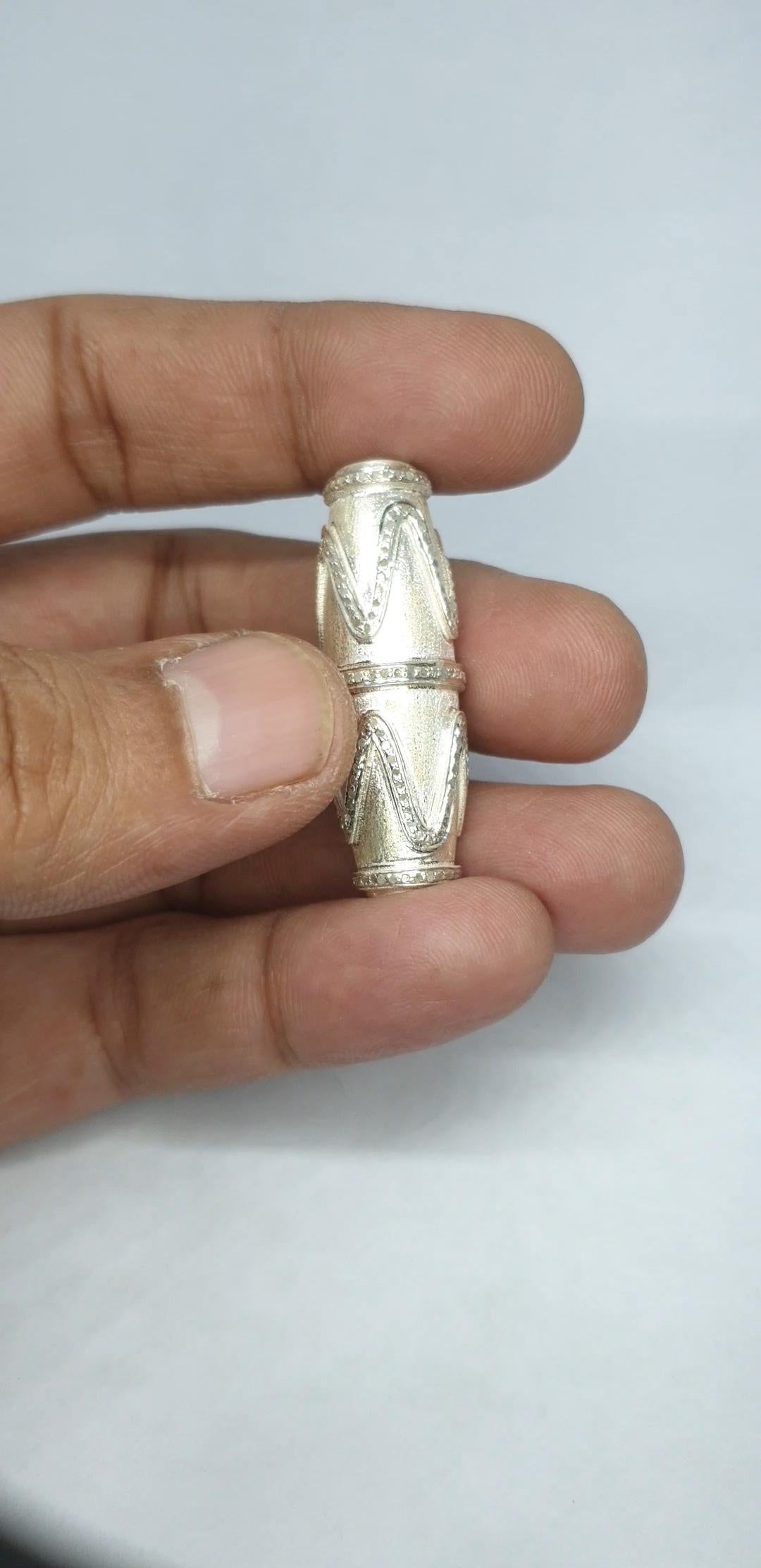 Pave diamond Dze beads 925 sterling silver Corte redondo en venta