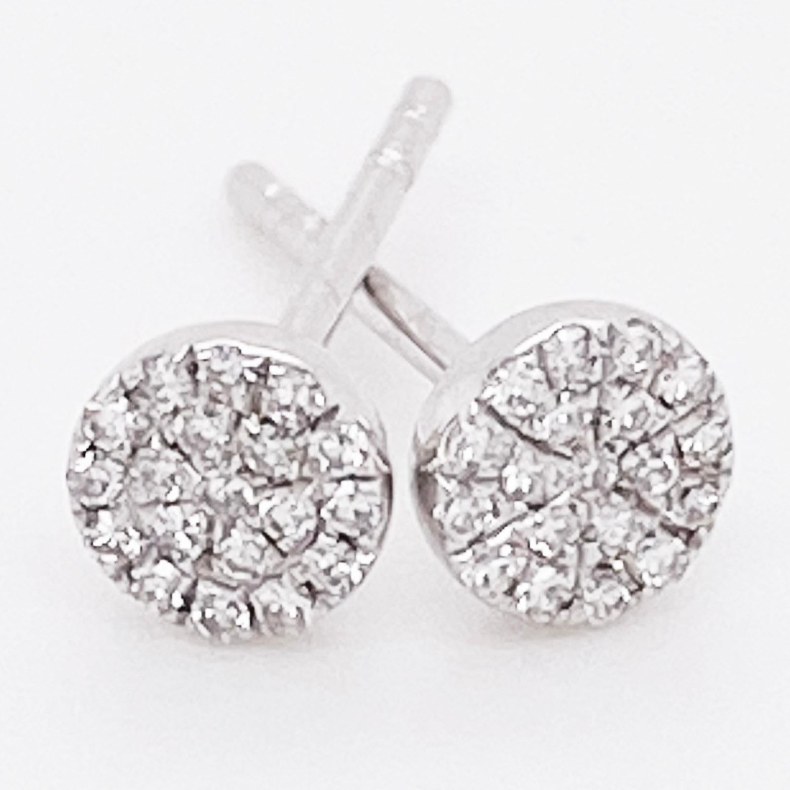 round pave diamond earrings