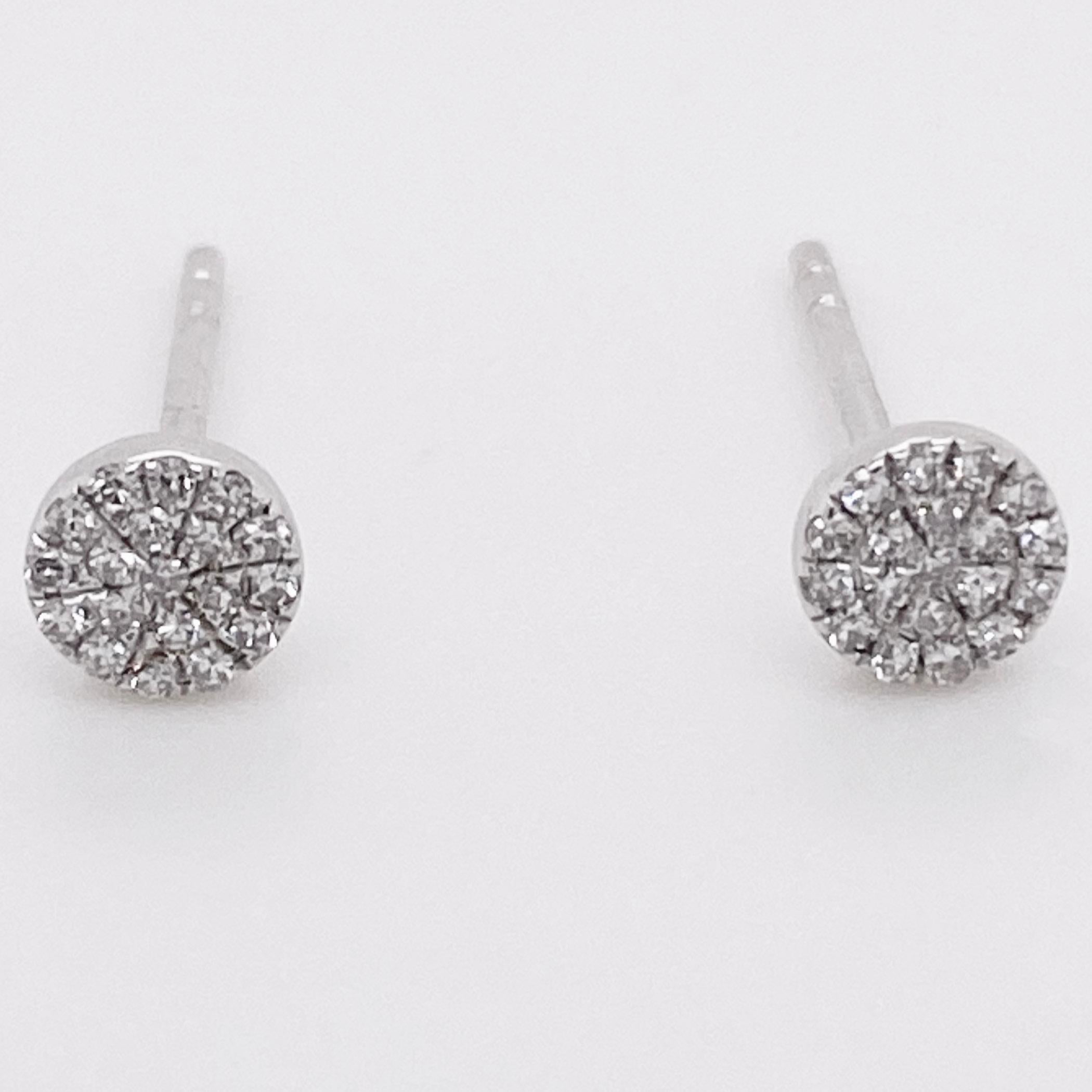 round pave diamond stud earrings