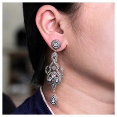 Pendientes de diamantes con pavé Plata de ley 925 Oro macizo de 14 quilates Bonito regalo para ella