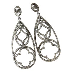 Orecchini con diamanti Pave in argento 925 Orecchini a goccia per lei Bellissimo regalo.