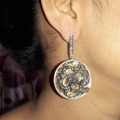 Pave Diamond Earrings 925 Sterling Silver Drop Earrings For Her Unique Gift.