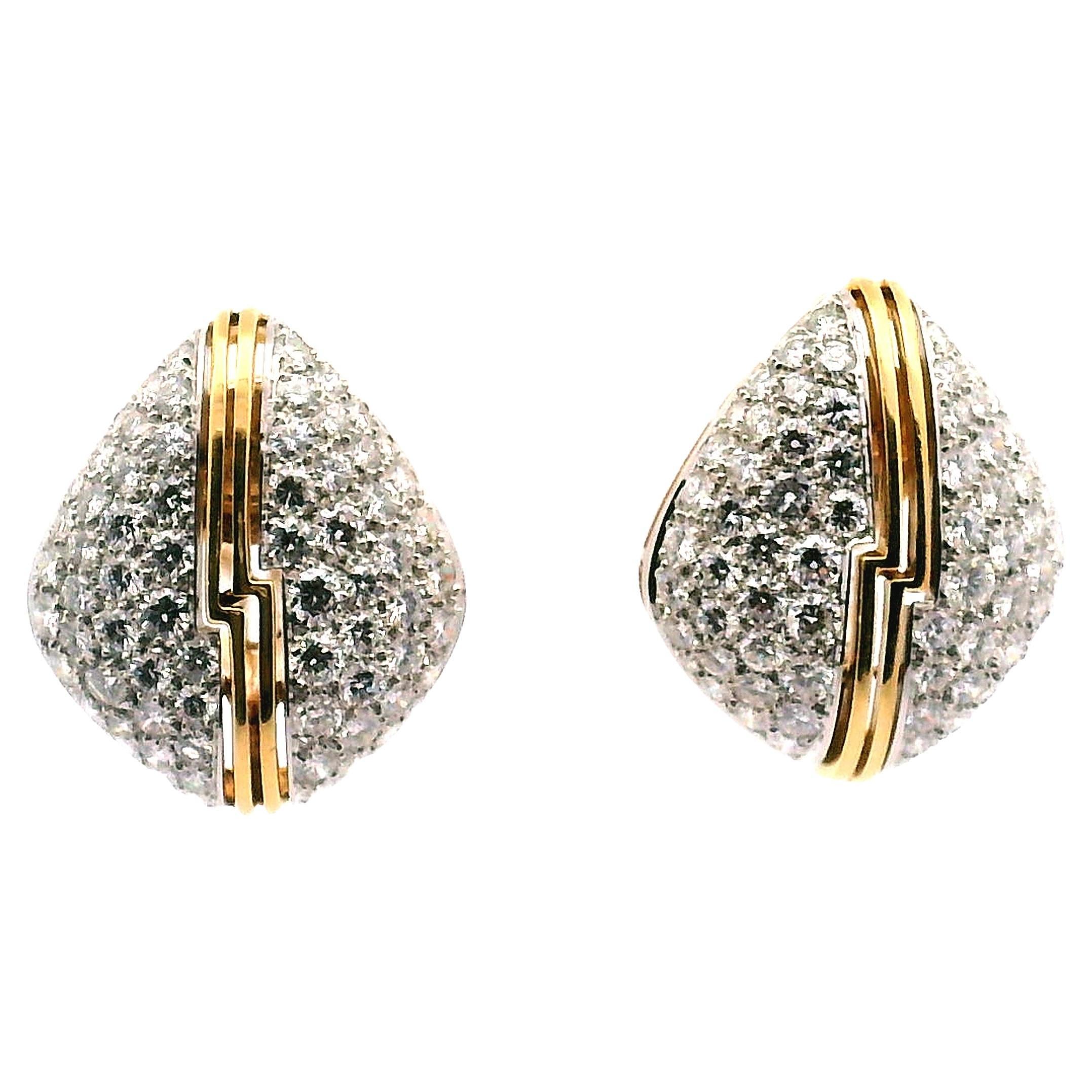 Pave-Diamant-Ohrringe im Angebot