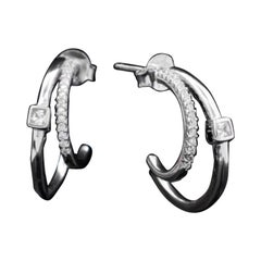Pendientes de diamantes con pavé Pendientes minimalistas para mujer Pendientes de plata de ley 925