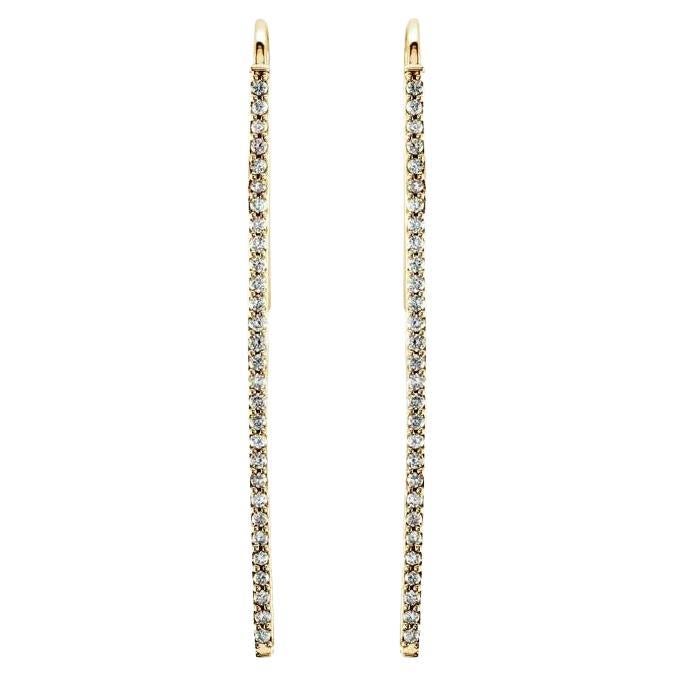 Pave Diamond Earrings - yellow gold