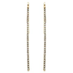 Pave Diamond Earrings - yellow gold