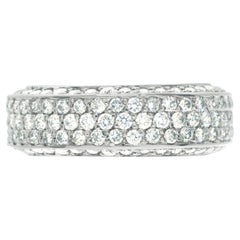 Pave Diamond Eternity Band and Ring with over 1.5 Carats Diamonds Set