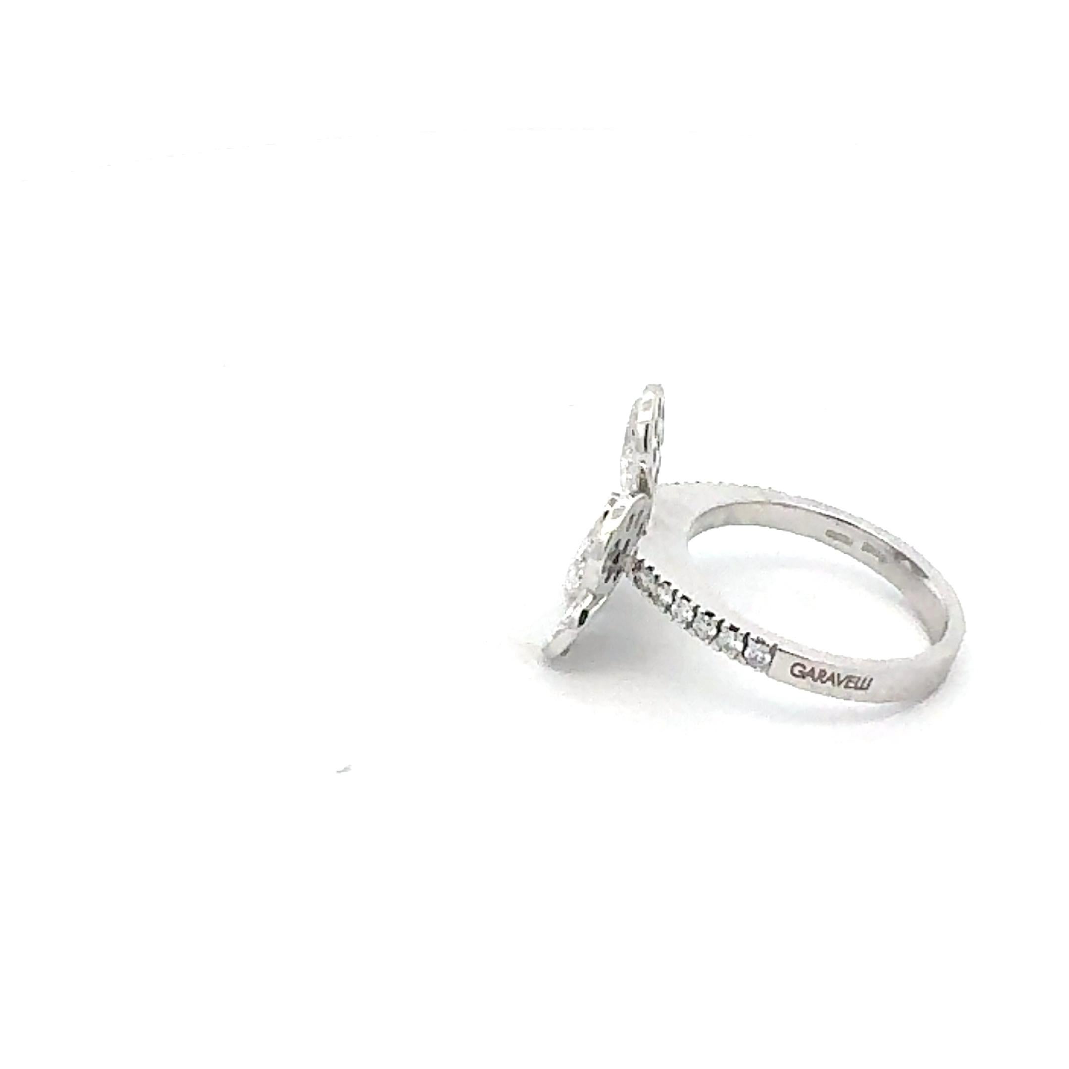 Contemporary Pave Diamond Flower Ring For Sale
