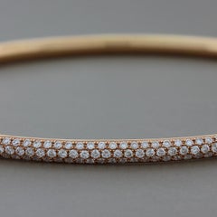 Pave Diamond Gold Eternity Bangle