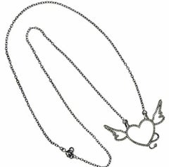 Pave Diamond Handmade Love Heart Pendant Chain Necklace 925 Silver Jewelry Gift.