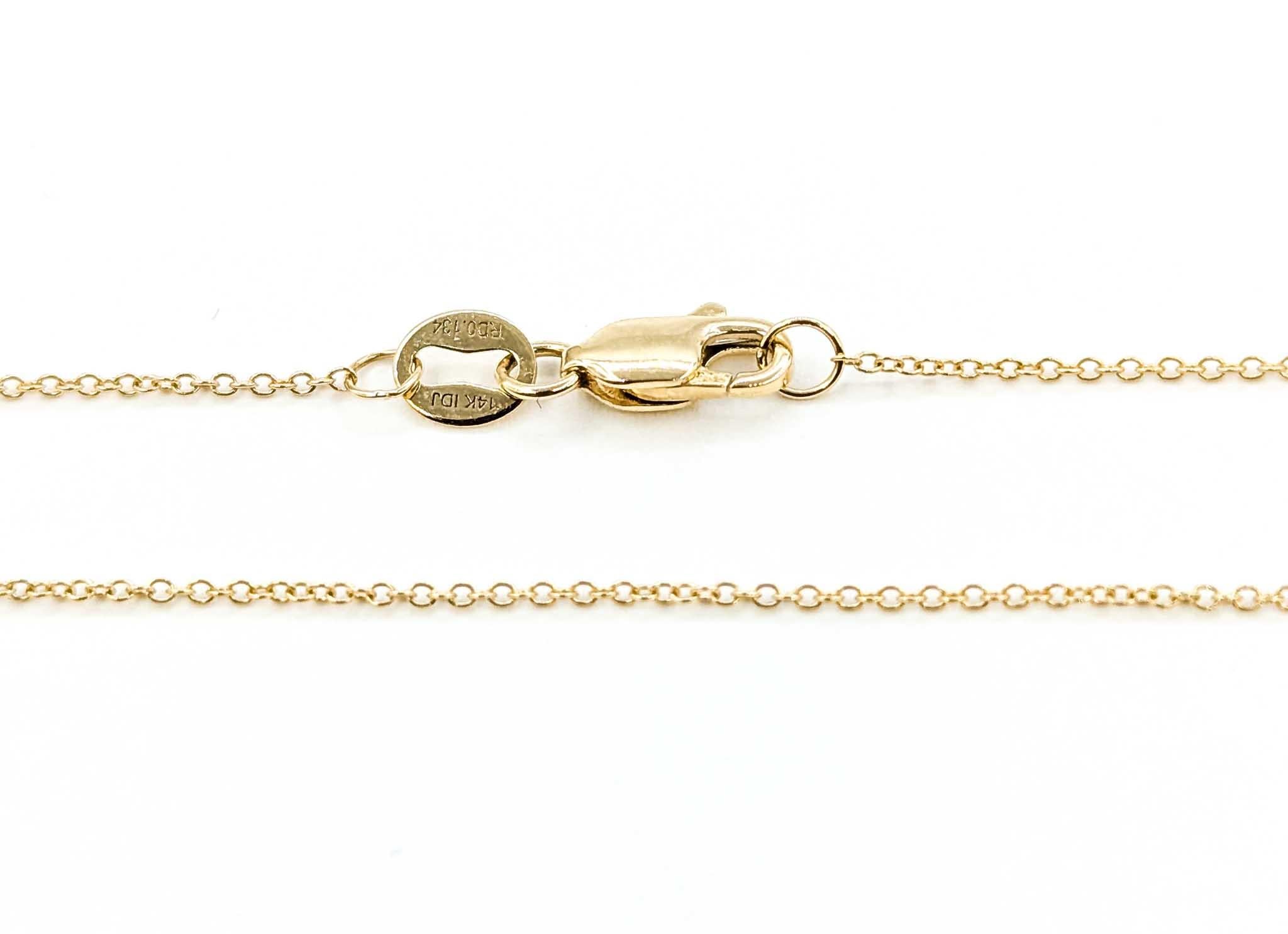 Collana con cuore di diamanti Pavé in oro giallo 14k in vendita 1