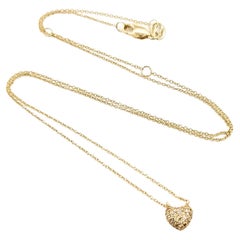 Pavé-Diamant-Herz-Halskette aus 14k Gelbgold