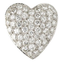 Vintage Pave Diamond Heart Pendant