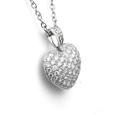Pavé Diamond Heart Pendant Necklace