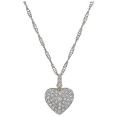 Pavé Diamond Heart Pendant Necklace