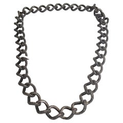 Pave Diamond Heavy Chunky Kette in Silber