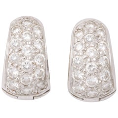 Vintage Pave Diamond Hoop Earclips