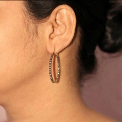 Pave Diamond Hoop Earrings 925 Sterling Silver Hoop Earring For Women Girls.