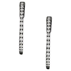 Ohrringe mit Pave-Diamant-Creolen aus 14k Gold