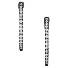 Ohrringe mit Pave-Diamant-Creolen aus 14k Gold