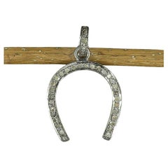 Pave Diamant Pferd Schuh Charm Anhänger 925 Silber Diamant U Form Anhänger Charme