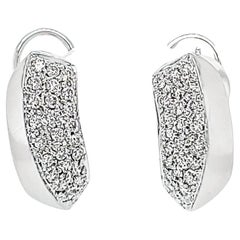 Pave Diamond Huggie Earrings with Knifedge