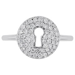 Pave Diamond Key Hole Ring