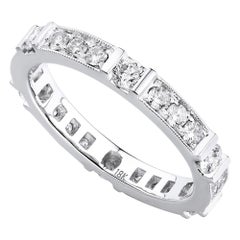 Diamant-Damen-Hochzeitsring 18K Weißgold 0,77cttw