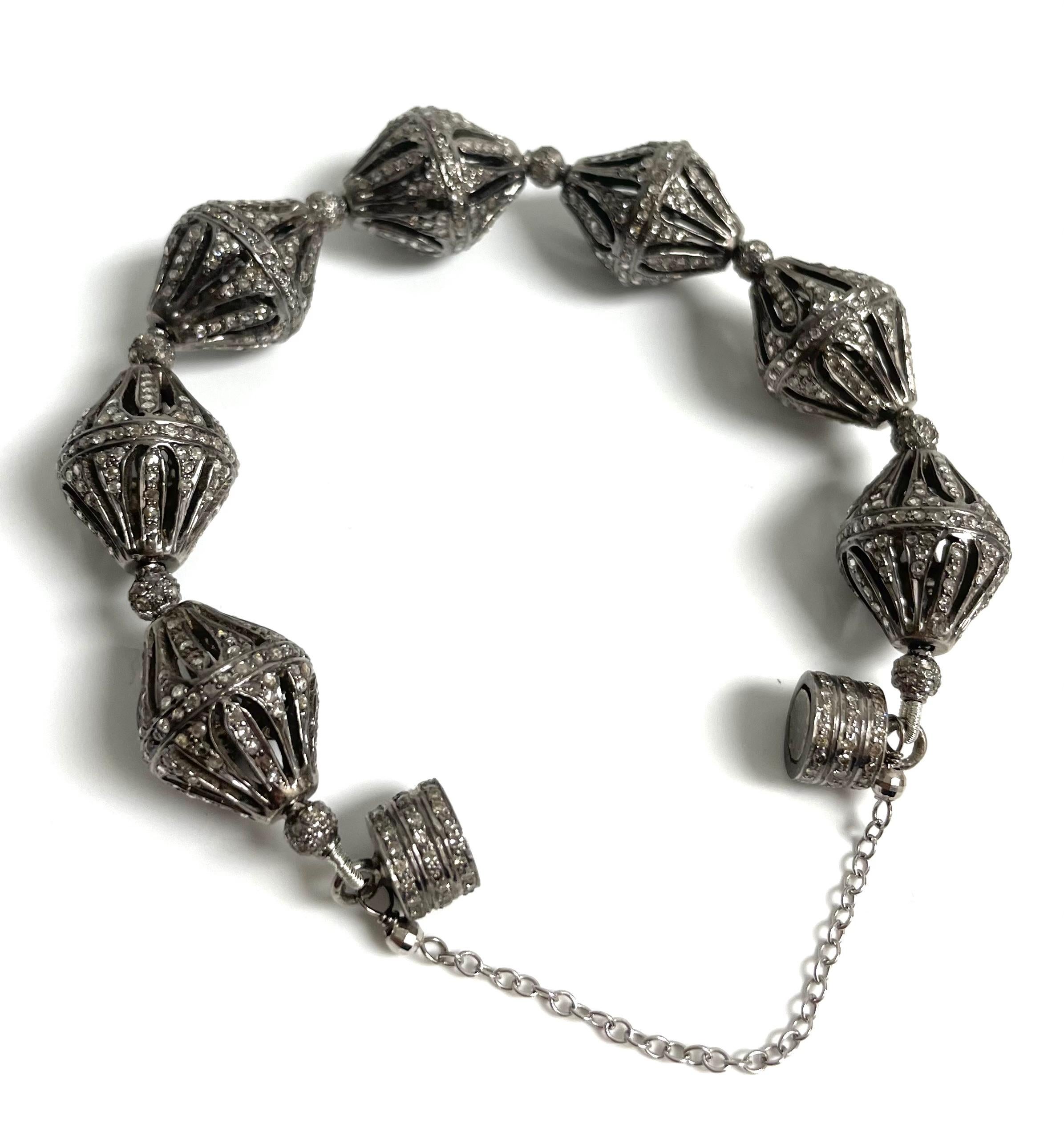 Bracelet Paradizia en pavé de diamants et treillis en vente 2