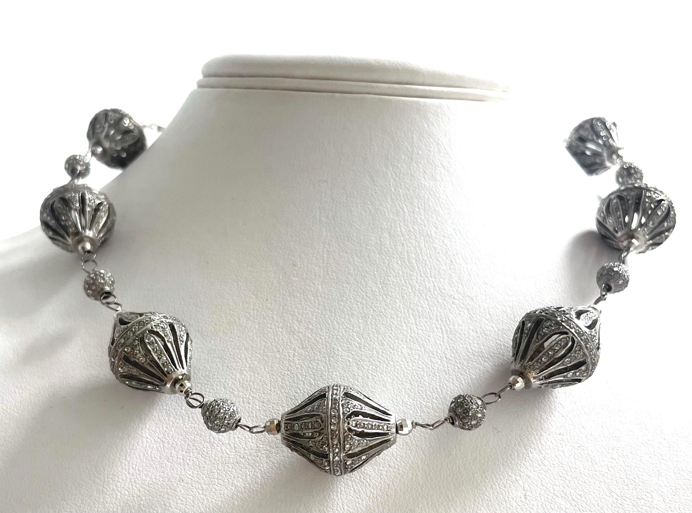Collier Paradizia en treillis de diamants pavés Neuf - En vente à Laguna Beach, CA