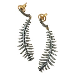 Pave Diamond Leaf Earring 925 Silver Anniversary Diamond Earring Gift Set.
