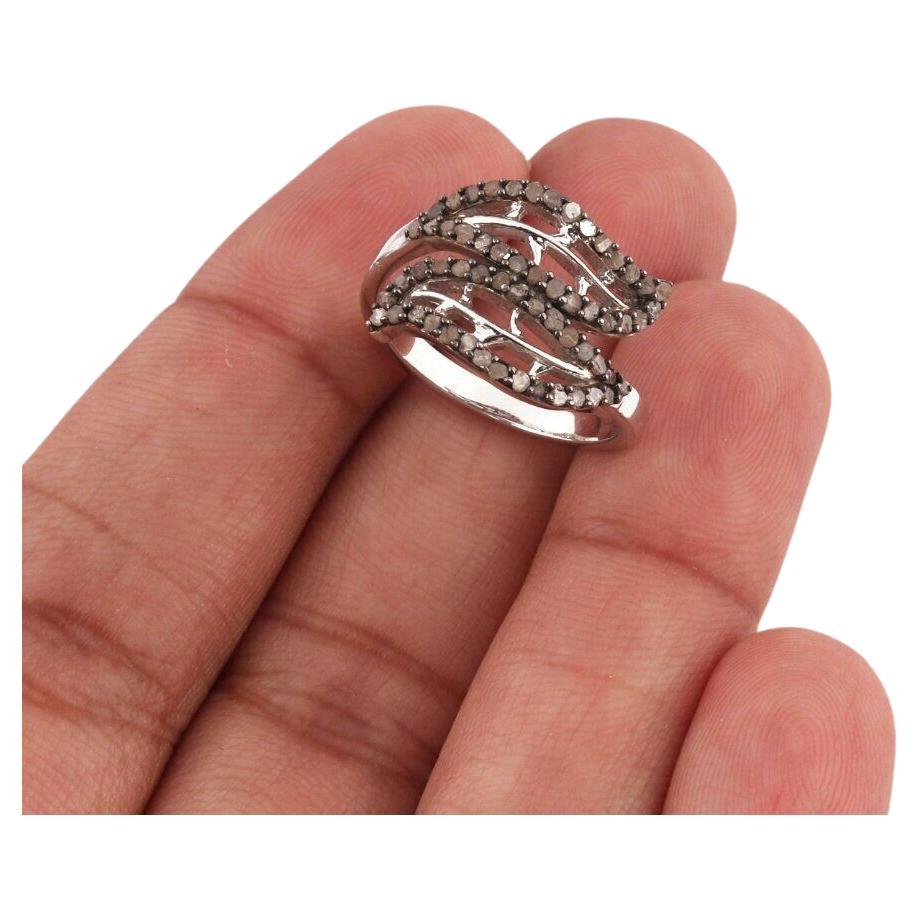 Pave Diamond Leaf Shape Ring 925 Silber Diamond Ring für Jahrestag Geschenk.