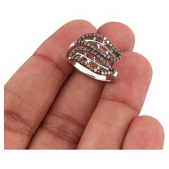 Pave Diamond Leaf Shape Ring 925 Silver Diamond Ring For Anniversary Gift.